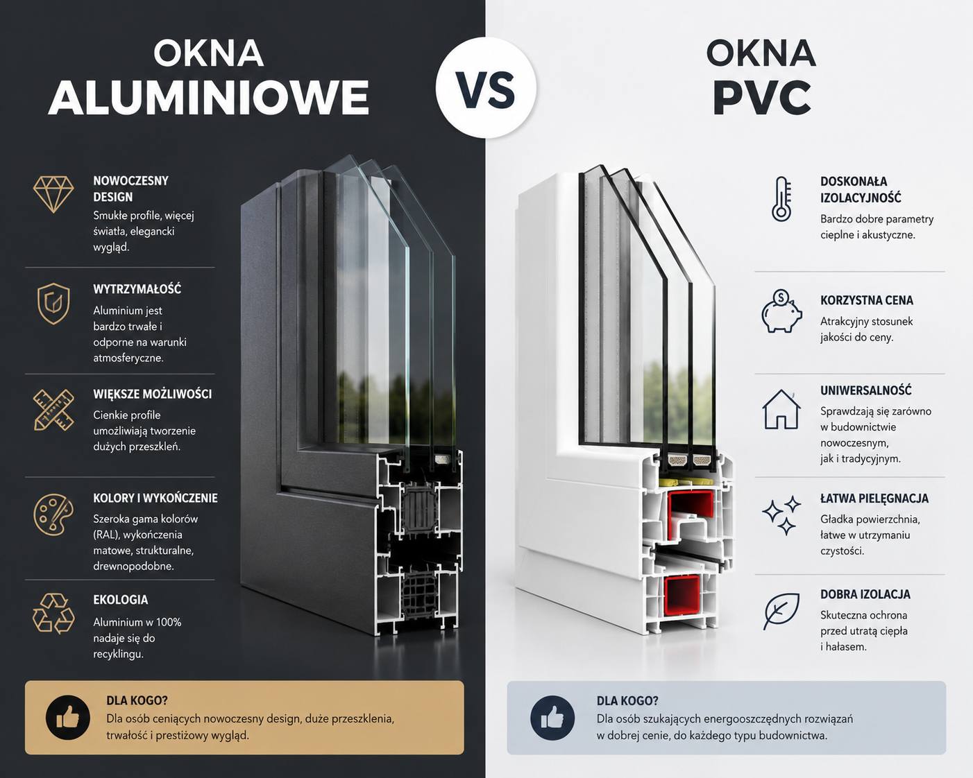 Okna aluminiowe vs PVC — co wybrać?